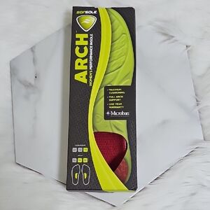 Sof Sole Arch Support Insoles with Green and Red Design